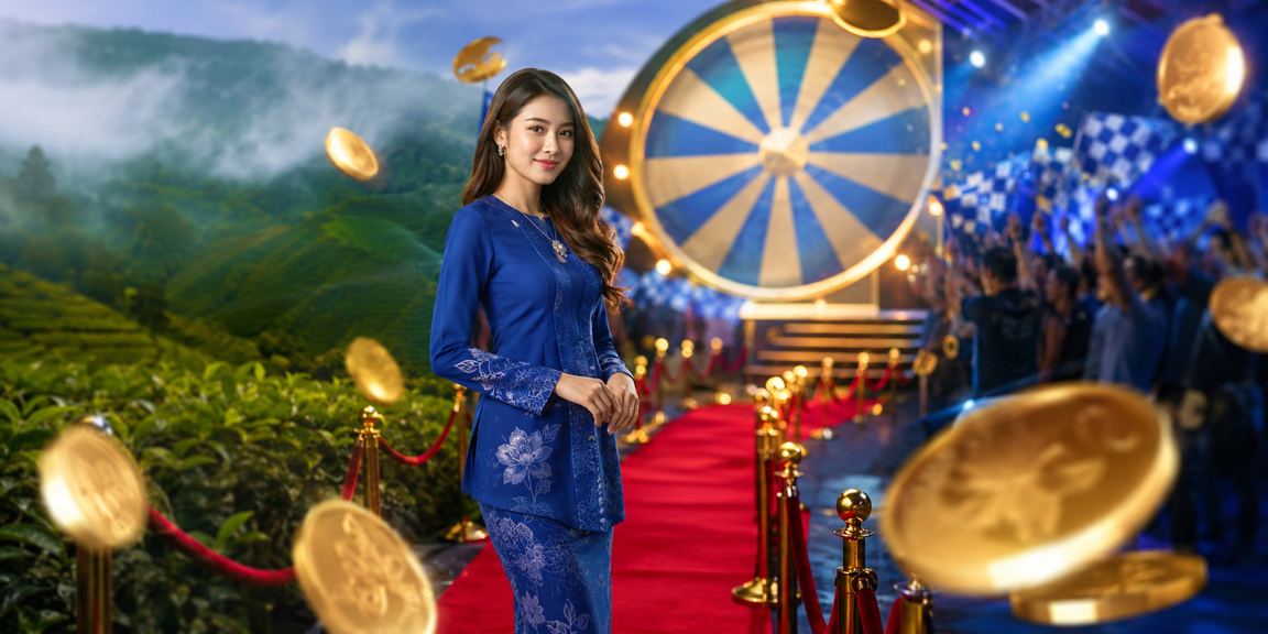 Permainan roulette dengan pakaian baju kurung tradisional Malaysia